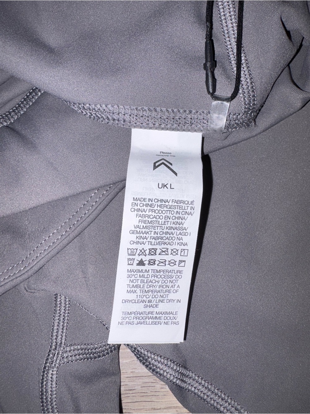 Oner Active Gray High-Waist V-Front Athletic Bike Shorts - Picture 8 of 8